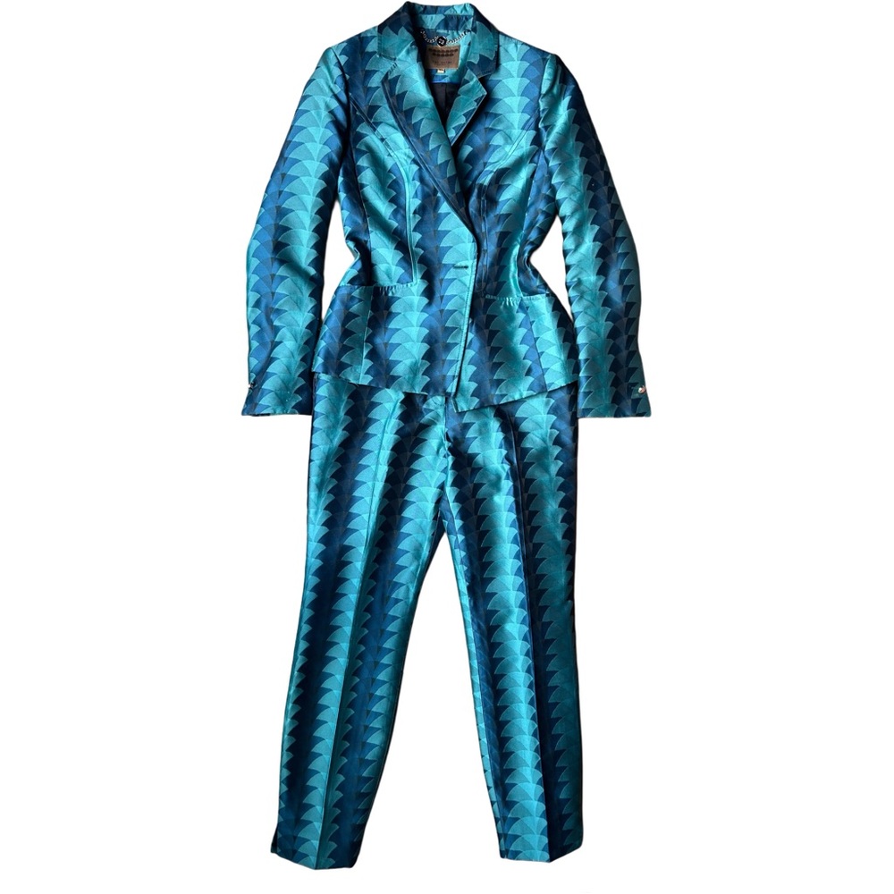 Ted Baker Teal Blue Geometric Pantsuit